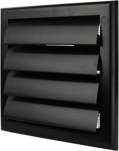 Zwart Ventilatiemasker met Lamellen en Insectenwering - Ø 100 mm
