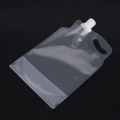 Sac à eau pliable transparent portable de 2 L pour l'extérieur, pour camping, randonnée, cyclisme, eau potable, conteneur pour sports et divertissements transparent