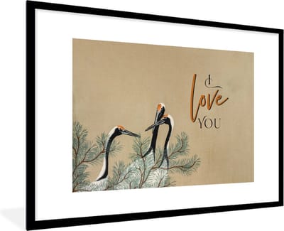 Fotolijst incl. Poster - Quotes - I love you - Spreuken - Japandi - 120x80 cm - Posterlijst