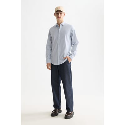 Scotch & Soda Micro-check Poplin Shirt Faded Denim Micro Check Taglia: S | Camicie Casual Outlet | Uomo | Blu