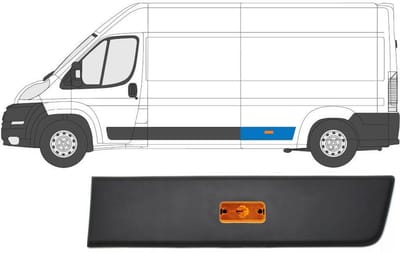 Achterste sierlijst zijlijst met positielicht voor Fiat Ducato 2006-2018 / Links