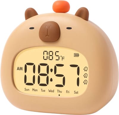 Digitale Wekker voor Kinderen – Nachtlampje voor Kinderen – Draadloze Slaaptrainer met Snooze Functie – Kinderwekker — Dimbaar – USB-C Oplaadbaar – Ideaal voor Jongens en Meisjes – Perfect voor de Kinderen– BPA Vrij – Veilig voor kinderen