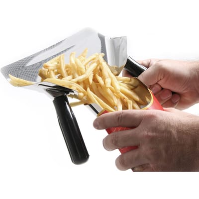 HENDI Frites afvulschep – 2 afneembare handgrepen – vaatwasmachinebestendig – 230x220 mm – zwart