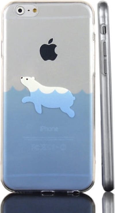 Peachy IJsbeer hoesje geschikt voor iPhone 6 Plus 6s Plus Polar bear TPU doorzichtig case