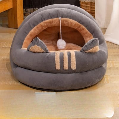 Niche pour chien automne et hiver confortable, épaisse et chaude, niche pour animaux de compagnie, tapis pour chat à sommeil profond, niche universelle pour chats et chiens M (42 * 42 * 31)