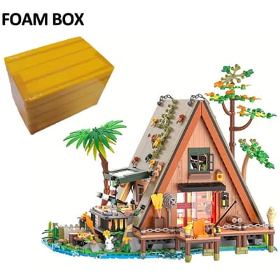 1486 STUKS / 1108 STUKS Boshuis bouwstenen Inclusief LED-licht Boomhut Display Blokken Verzameling Kit Ideaal voor Natuurliefhebbers Volwassenen Kinderen beige
