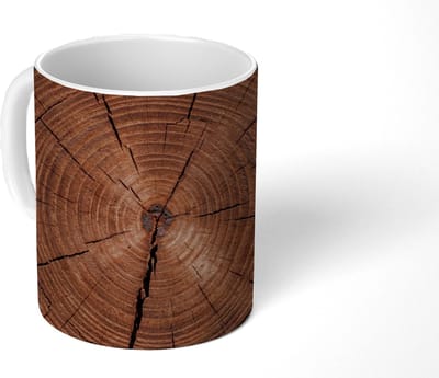 Mok - Koffiemok - Boom - Ringen - Bruin - Mokken - 350 ML - Beker - Koffiemokken - Theemok