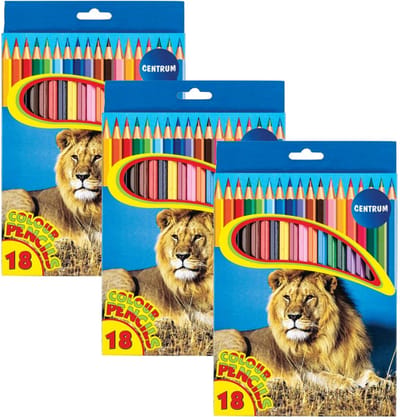 Centrum Kleurpotloden set - multi kleuren - 54x stuks - tekenen voor kinderen/volwassenen - hobby