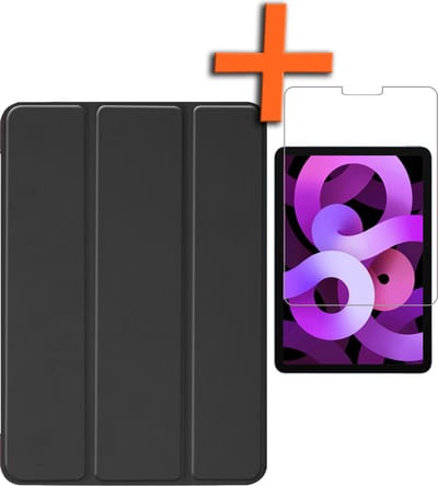 Hoesje - Geschikt voor Apple iPad Air 6 (2024) - 11 inch - 6e Generatie - M2 - Met Screenprotector - Trifold Bookcase - Hard Cover - Hardcover Book Case - Tablet Hoes - Zwart