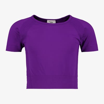 Osaga cropped meisjes sport T-shirt seamless paars - Maat 122/128