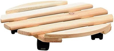 Houten Plantentrolley - Bloempot houder - Planten Verplaatsen - FSC Grenenhout - 35x35x8 Cm - Houtkleur