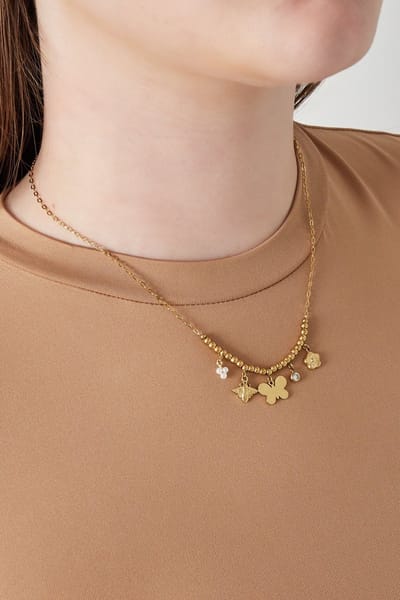 Goudlief Butterfly Bliss ketting - Roestvrij staal - Verkleurt niet