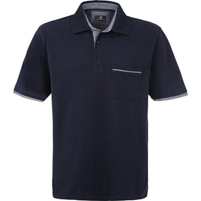 Jan Vanderstorm herren Poloshirt - 64/66 - donkerblauw - Plus Size