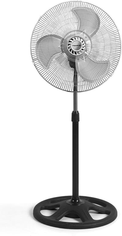 3-in-1 ventilator - tafel voet en wand - 3 snelheden - oscillerend - draaggreep - beschermingsrooster - vleugelgrootte 45 cm - 90 W - kunststof - zwart