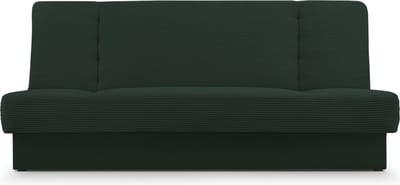 Zitsbank met slaapfunctie en opbergruimter, een bank voor de woonkamer, een slaapbank, Corduroy stof 192x92x85 cm - CYPRUS new - Donkergroen (Poso 14 + Kronos 14)