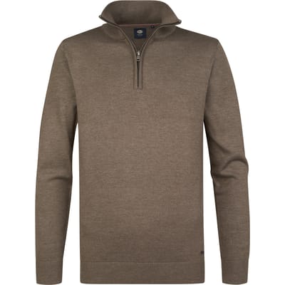 Petrol Industries - Heren Fijngebreide half-zip trui wheel - Groen