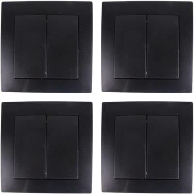 Benson Inbouw wisselschakelaar dubbel - 4x - zwart - 250V 10A - WCD