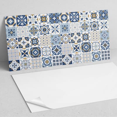 Coloray Wandpanelen Zelfklevend - Decoratieve tegelpatronen PVC Wandpaneel - 100 cm x 50 cm - Blauw Wandbekleding Zelfklevend - 1 stuk - Texturen Wandpanelen Zelfklevend - Wandpanelen Keuken - Wandpaneel Badkamer