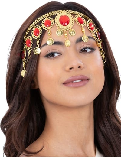 Gold & Ruby Headdress Volwassenen Vrouwen Goud Fantasy Maat One size