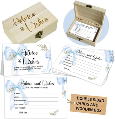 50 Blauwe Advieskaarten en Wenskaarten voor Babyshower en Kraamcadeau