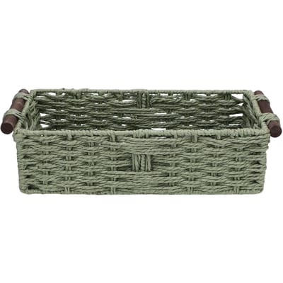 Toiletpapier Mand Handgemaakt Decoratief Kast Organizer Mand Ademend Houten Handvatten Draagbaar Papier Touw Voor Aanrecht