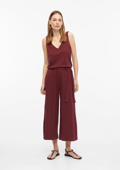 Mouwloze jersey interlock zachte jumpsuit met riem voor vrouwen s.Oliver