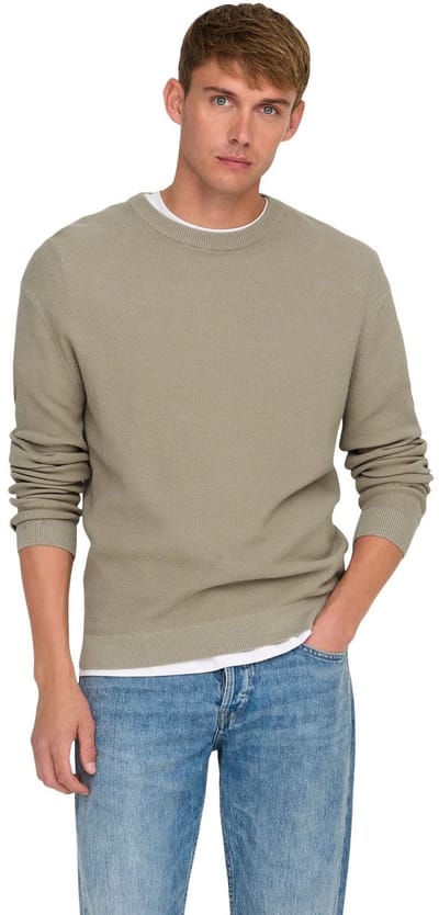 ONLY&SONS - ONSTONY DS 12 LS WAFFLE CREW KNIT NOOS - Heren - Gebreide truien