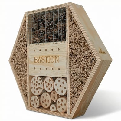 Insectenhotel XL Bastion | Bijenhotel Hexagon 46,5 cm | Massief Hout