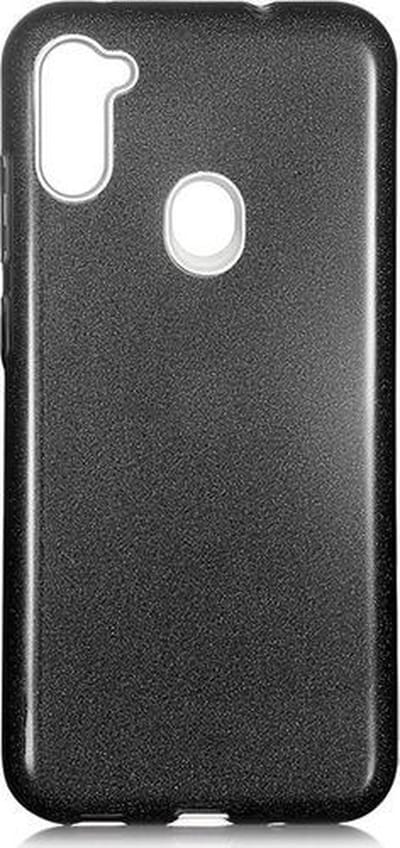 Backcover Hoesje Geschikt voor: Samsung Galaxy A11 Glitters Siliconen TPU Case Zwart - BlingBling Cover