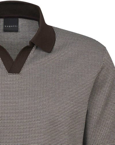Bugatti poloshirt korte mouw bruin