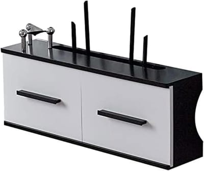 Wandrek - Opbergrek - Router Opbergen - Ruimtebesparend Ontwerp - 50-70 cm - Zwart
