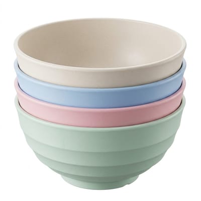 Multicolor camping servies kommen set dames en heren 4 delige PP ontbijtkommen set lichtgewicht onbreekbare soepkommen voor kamperen picknick reizen en dagelijks gebruik