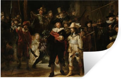 Muurstickers - Sticker Folie - De Nachtwacht - Kunst - Oude meesters - Rembrandt - 60x40 cm - Plakfolie - Muurstickers Kinderkamer - Zelfklevend Behang - Zelfklevend behangpapier - Stickerfolie