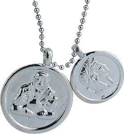 Behave - Lange ketting met munten - Boeddha en Griekse god - 90 cm - Spirituele mode sieraden