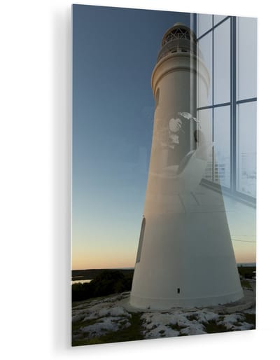 ® Glasschilderij 120x180 cm - Schilderij acrylglas - Schitterende vuurtoren van San Salvador in El Salvador - Foto op glas - Muurdecoratie woonkamer - Wanddecoratie slaapkamer - Schilderijen