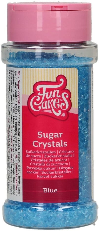 FunCakes Suikerkristallen - Blauw - 80g - Gekleurde Suiker - Eetbare Taartdecoratie