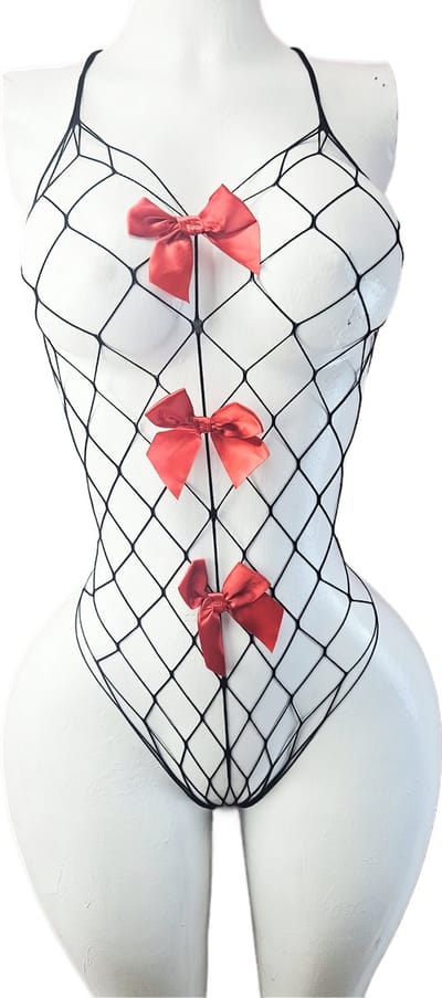 BamBella ® - Panty pak -Onesize - body suit - Dames - Onesize - sexy Erotische jumpsuit van kant lingerie zwart