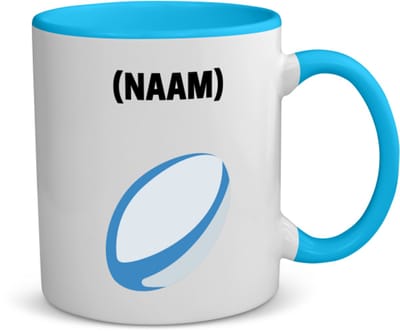Akyol - rugby met eigen naam koffiemok - theemok - blauw - Rugby - rugbyer - sport - 350 ML inhoud