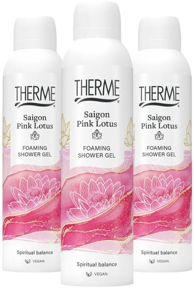 Therme Saigon Pink Lotus Foaming Shower Gel - 3 x 200 ml - Voordeelverpakking