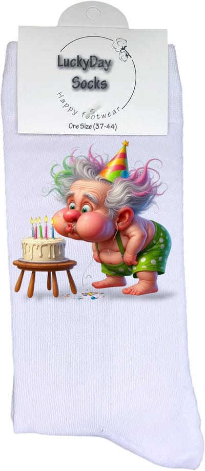Gefeliciteerd opa - Opkikker - Verjaardag cadeau - Grappige sokken - Leuke sokken - Hem haar sokken - Vrolijke sokken - Liefste opa - Moederdag - Vaderdag - Taart - Grappig cadeau - Kerst sokken - Sint cadeau - Socks maken Happy - 37-44