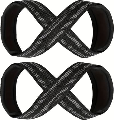 Bovista Wrist Wraps - Lifting Straps - Crossfit Grips - Polsband - Krachttraining - Fitness - Deadlift - 8 Vormig - Zwart