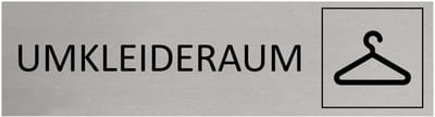 CombiCraft Aluminium Deurbordje "Umkleideraum " 165x45mm met tape