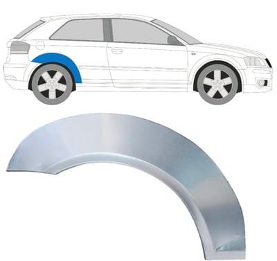 Reparatiepaneel achterspatbord voor Audi A3 8P 2003-2012 / Rechts