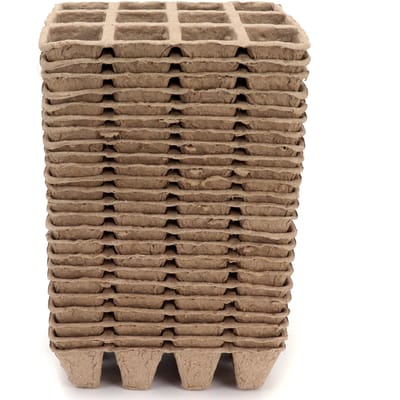 24 STUKS 12 Cellen Zaailingpotjes Ontkiemingsbakjes Zaad Kwekersbeker voor Thuis Kweek beige
