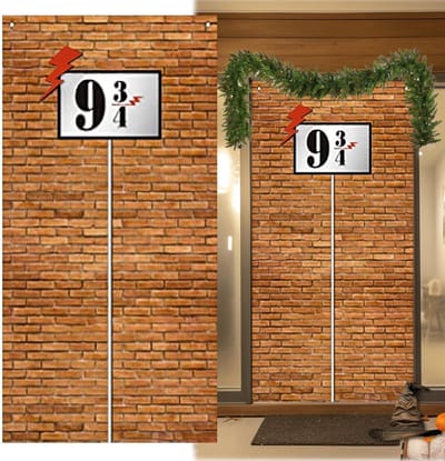 Dailygoods- Deurgordijn Decoratie - Lichtgewicht/Wasbaar - Scheurbestendig - Bakstenen Patroon - Magische Wandbanner - Ideaal voor Feest - Wanddecoratie