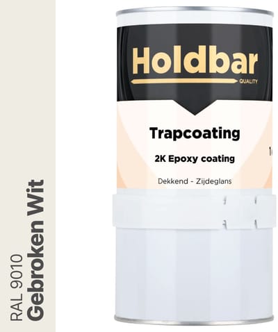 Holdbar Trapcoating Gebroken Wit (RAL 9010) 1 kg - Trapverf - Slijtvast - Trap Verven - Gemakkelijk Schoonmaken - Bestand tegen zware belastingen