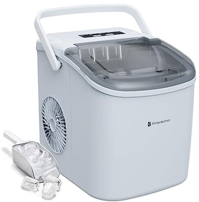 IJsblokjesmachine - 1.2L - 12kg/24h - Draagbaar met Handgreep - IJsblokjesmaker met IJsschep - Wit