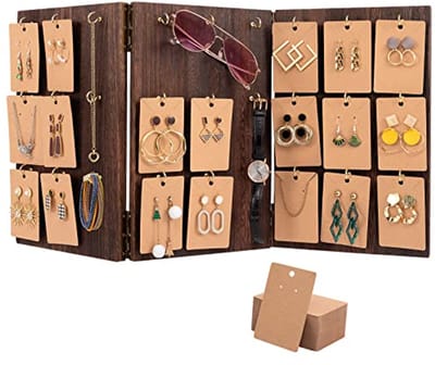 Houten sieradendisplaystandaard met 3-zijdig paneel - Ideaal voor oorbellen en ringen
