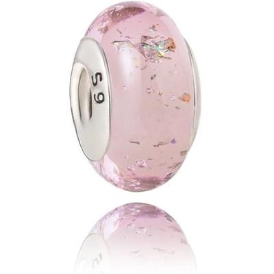 Gloednieuwe Authentieke Originele Koperen Metaal Murano Glas Bedel Kralen Component Kleurrijke Regenboog Sneeuwvlokken Sterren Bedel Kralen Component Ontworpen Voor white
