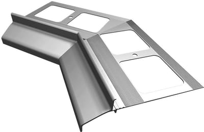 Renoplast® aluminium binnenhoek 135° voor dakgoot profiel K30 grijs | Afwerking van terrassen en balkons | Tegelvloeren op lijmmortel | Waterafvoersystemen hoekprofiel | gepoedercoat